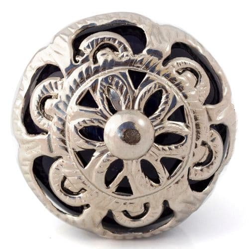 Navy blue/ornate fitting knob
