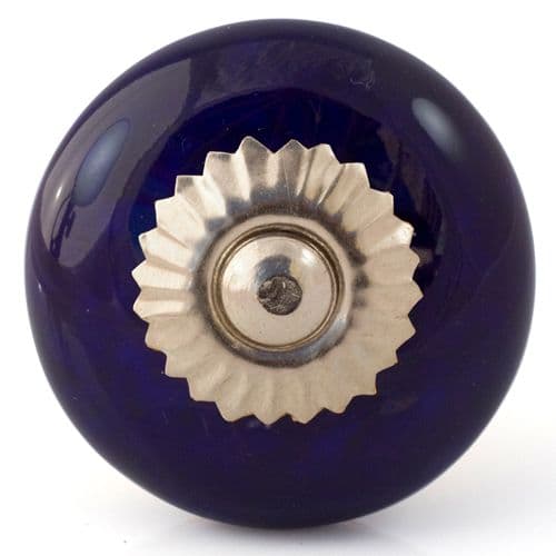 Navy blue wheel knob - silver fittings