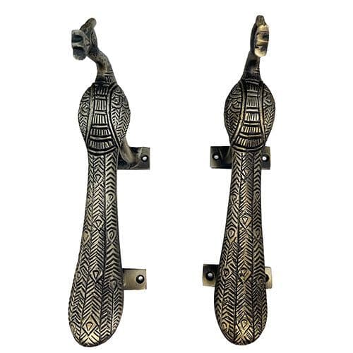 Pair of Antique Peacock Handles