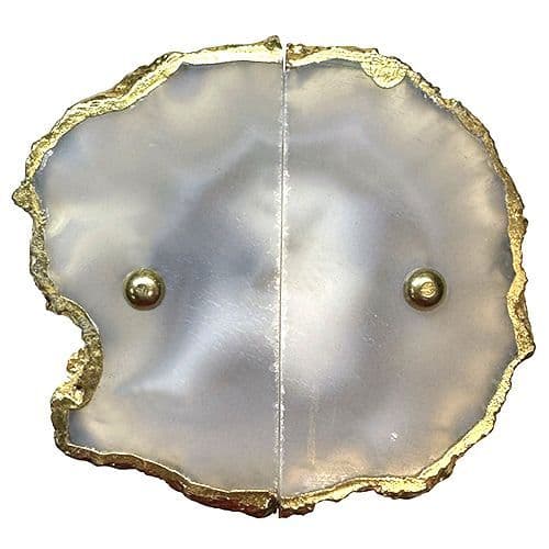Pair of Grey Gold Agate Split Handles