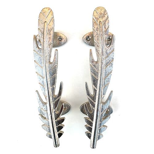 Pair of Silver Feather Handles