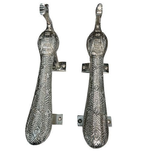 Pair of Silver Peacock Handles