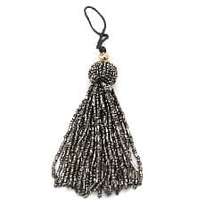 Pewter Glass Bead Tassel