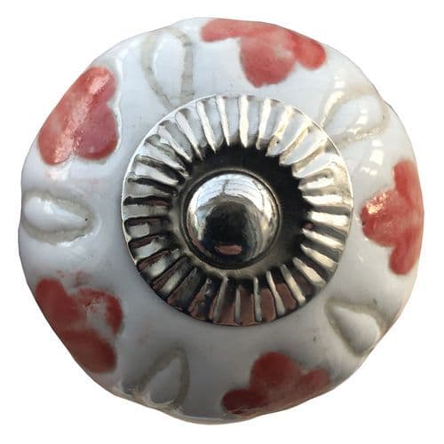 Pink and red loopy etched pattern