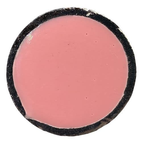 Pink Enamel Disk Silver Trim