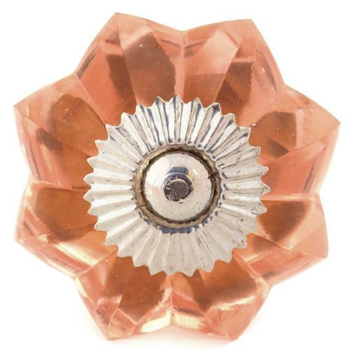 Pink glass melon knob