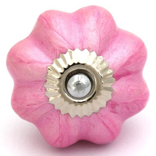 Pink pearlescent melon knob