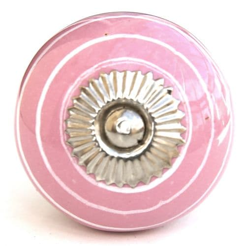 Pink/white stripes knob