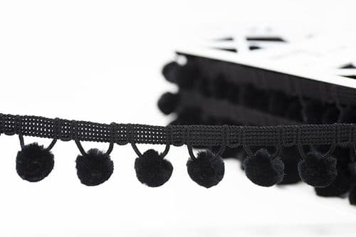 Pompom Trim - Black