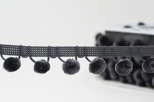 Pompom Trim - Dark Grey