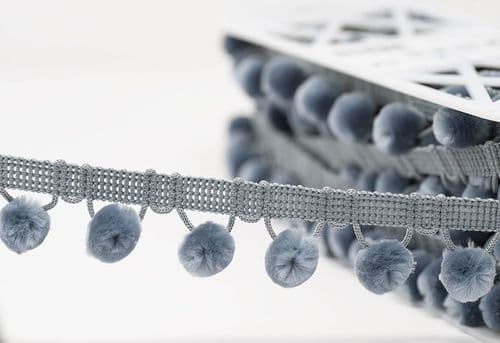 Pompom Trim - Light Grey