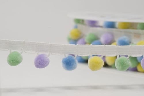 Pompom Trim - Multi Pastel
