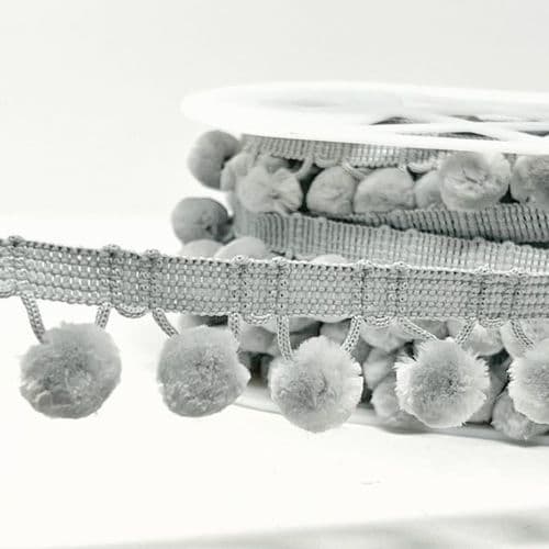 Pompom Trim - Silver