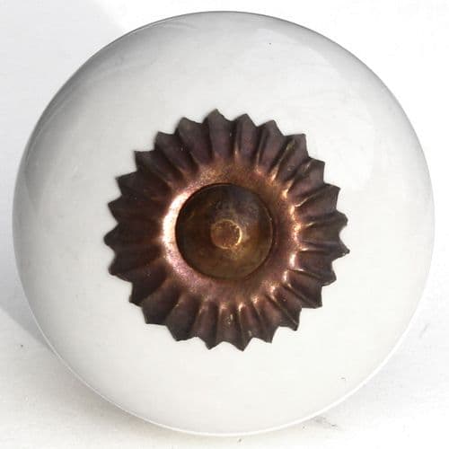 Pure white knob - antique fitting
