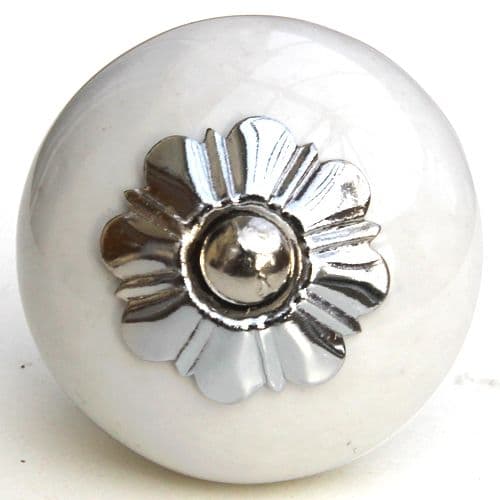 Pure white knob - medium flower fitting