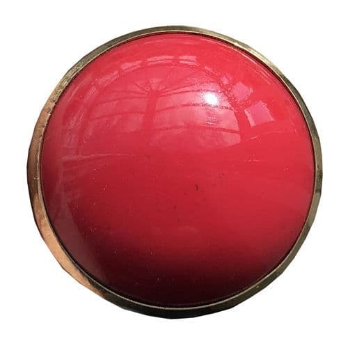 Red Resin Round with Gold Trim