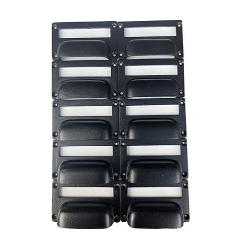 Set of 10 Apothecary Card Holder - Matt Black Plain