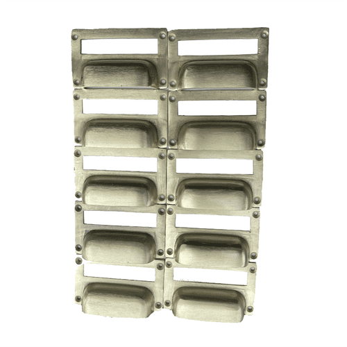 Set of 10 Apothecary Card Holders - Gold Plain Large