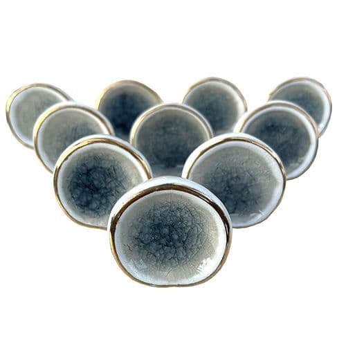 Set of 10 (Blueish) Grey Gold Pod