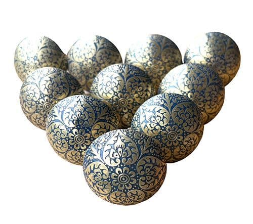 Set of 10 Brass Marrakesh Blue