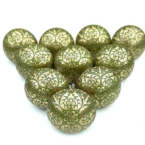 Set of 10 Brass Marrakesh Green