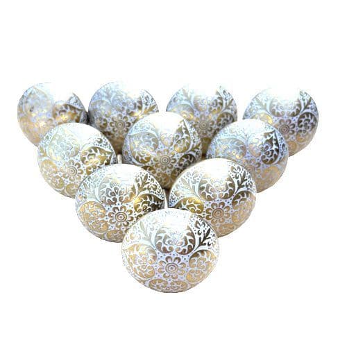 Set of 10 Brass Marrakesh White