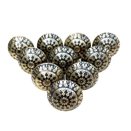 Set of 10 Brass Temple Black