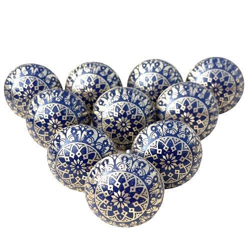 Set of 10 Brass Temple Blue