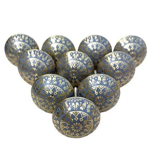 Set of 10 Brass Temple Grey