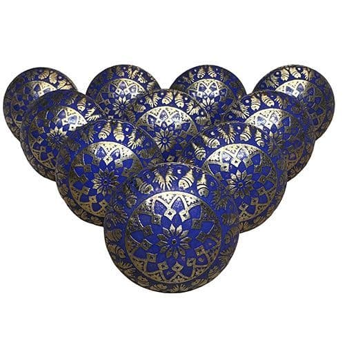 Set of 10 Brass Temple Mid Blue