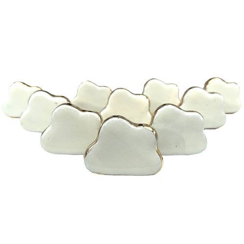 Set of 10 Cream Gold Clouds