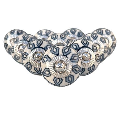 Set of 10 Grey Rings Knobs
