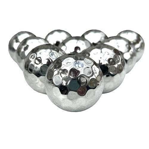 Set of 10 Hammered Chrome Knob