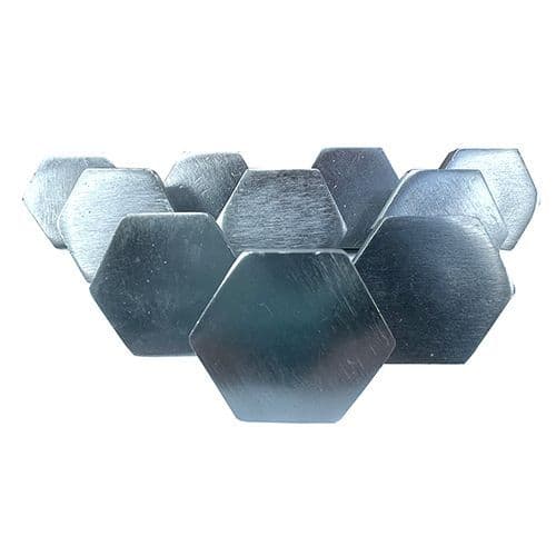 Set of 10 Hexagonal Brushed Chrome knob