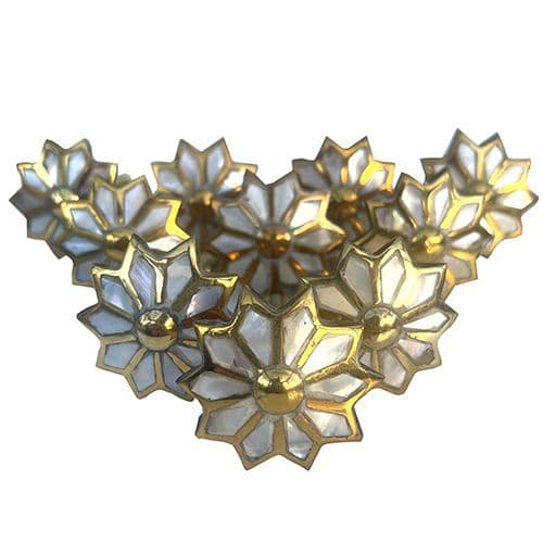 Set of 10 MOP brass star