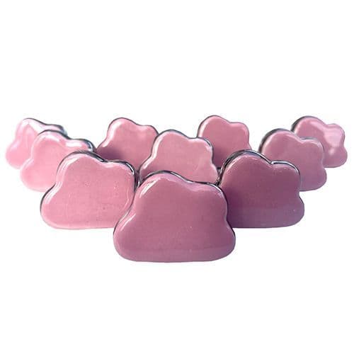 Set of 10 Pink Clouds (silver)
