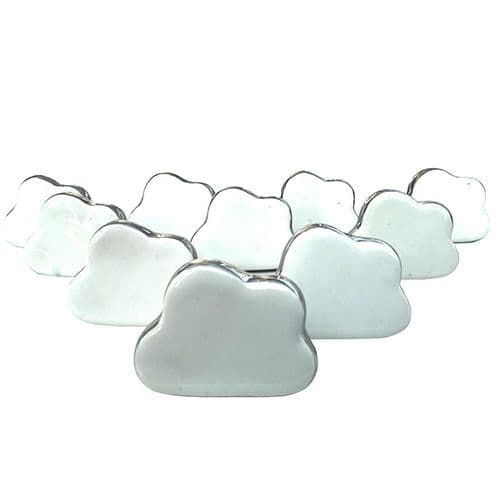 Set of 10 White Clouds (silver)