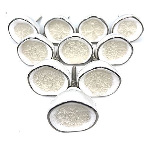 Set of 10 White Silver Pods
