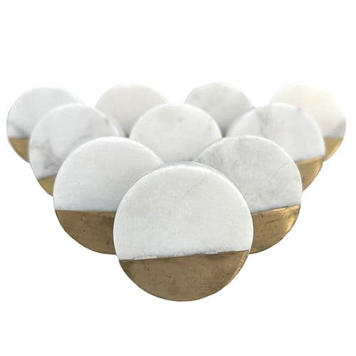 Set of 10 White Stone Circle