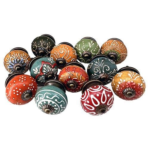 Set of 12 Dark Waxed Knobs