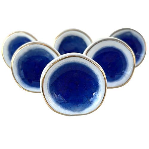 Set of 6 Blue Gold Pods