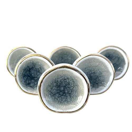 Set of 6 (Blueish) Grey Gold Pod