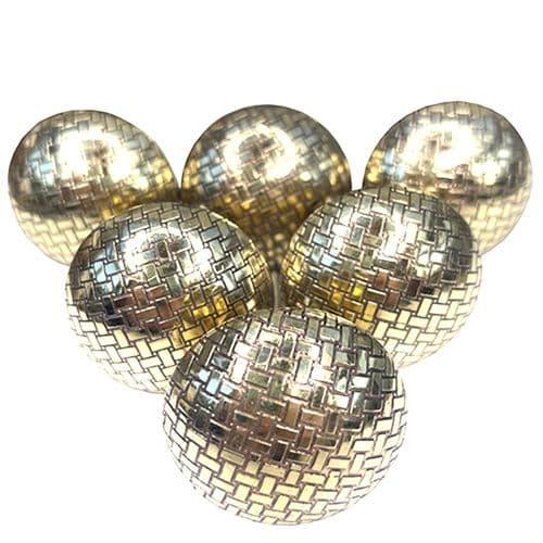 Set of 6 Brass basket weave knobs