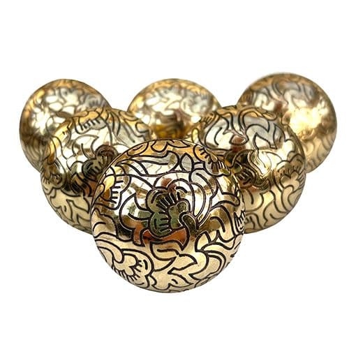 Set of 6 Brass Flowers