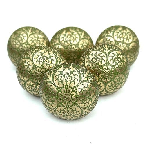 Set of 6 Brass Marrakesh Green