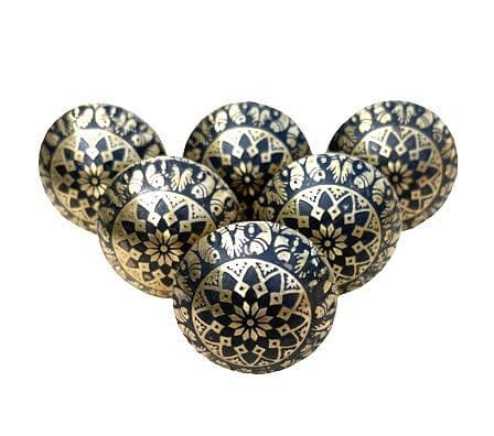 Set of 6 Brass Temple Black