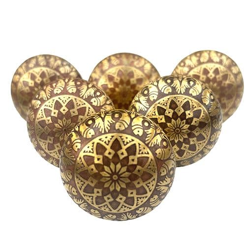 Set of 6 Brass Temple Brown