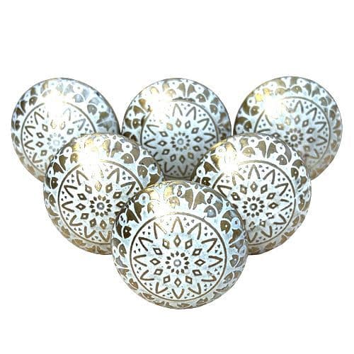 Set of 6 Brass Temple White