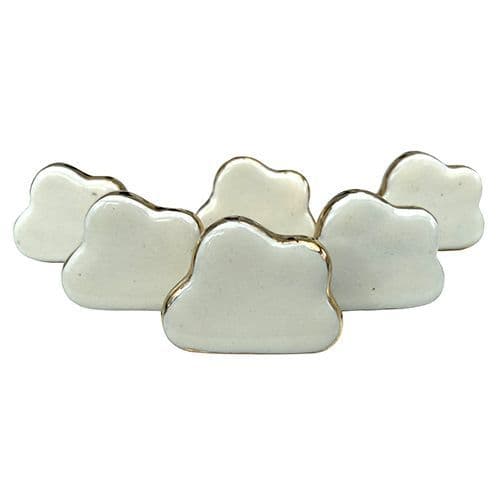 Set of 6 Cream Gold Clouds