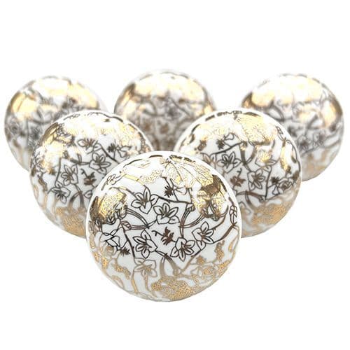 Set of 6 Filigree Knob 2 (gold)